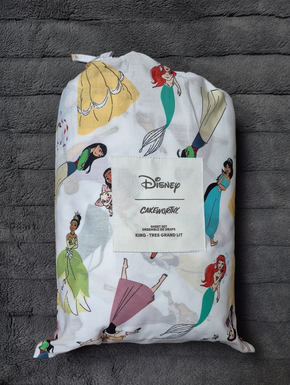 Disney X Cakeworthy Princess Printed King Sheet Set, New With Tags